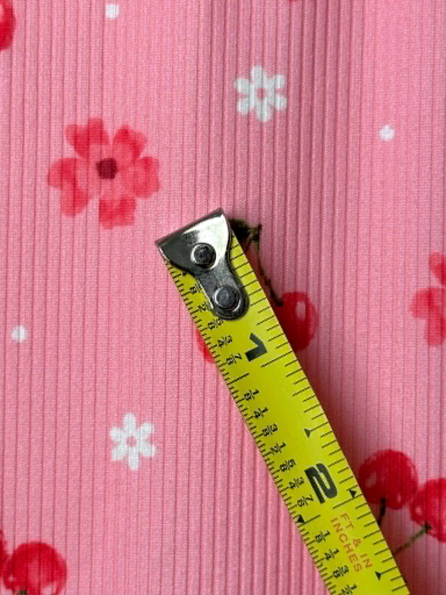 (2X2 YUMMY RIB) CHERRIES AND FLOWERS ON PINK