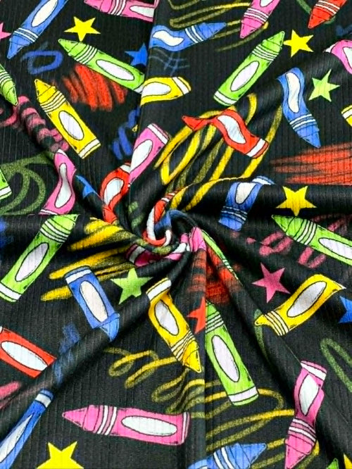 (4X2 YUMMY RIB) COLORFUL CRAYONS AND SCRIBBLES ON BLACK (1)