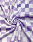 (4X2 YUMMY RIB) PURPLE AND LAVENDER CHECKERED ON LILAC