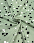 (DBP) BLACK AND WHITE POLKA DOTS ON SAGE