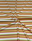 (4X2 RIB) PINK, LIGHT MUSTARD AND GREEN STRIPES