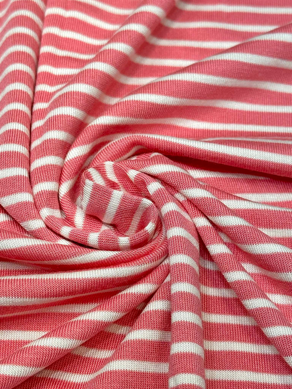 (JERSEY) OFF WHITE STRIPES ON CORAL