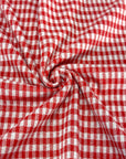 (KNIT) RED AND OFF WHITE MINI GINGHAM