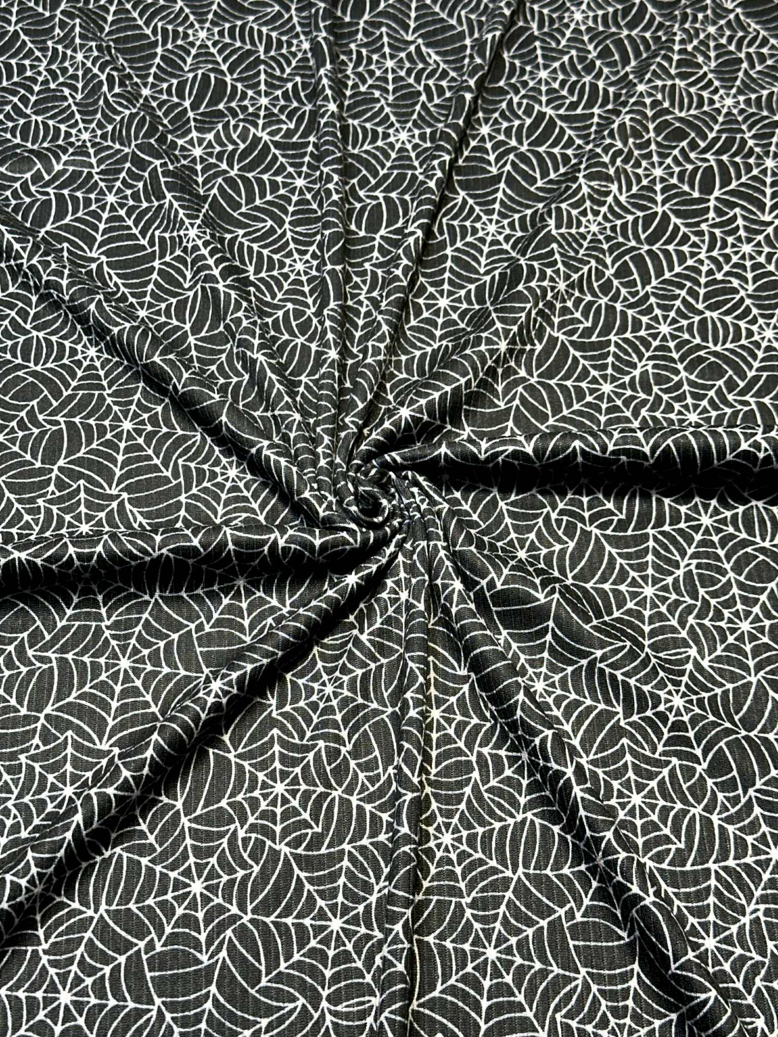 (4X2 RIB) SPIDER WEBS ON BLACK