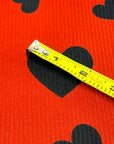 (4X2 YUMMY RIB) BLACK HEARTS ON RED