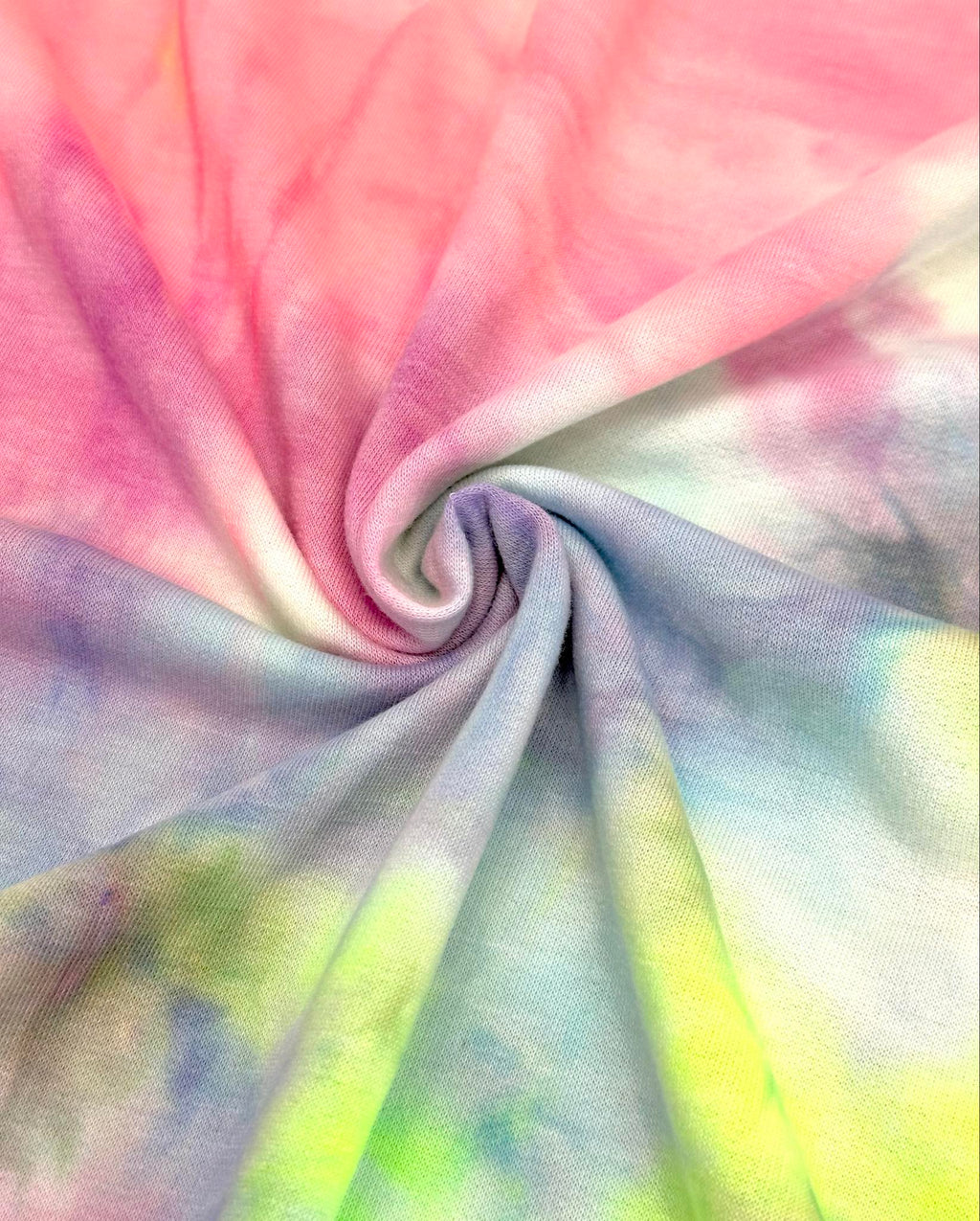 (FRENCH TERRY) LIME, PURPLE, PINK, AND SKY BLUE TIE DYE