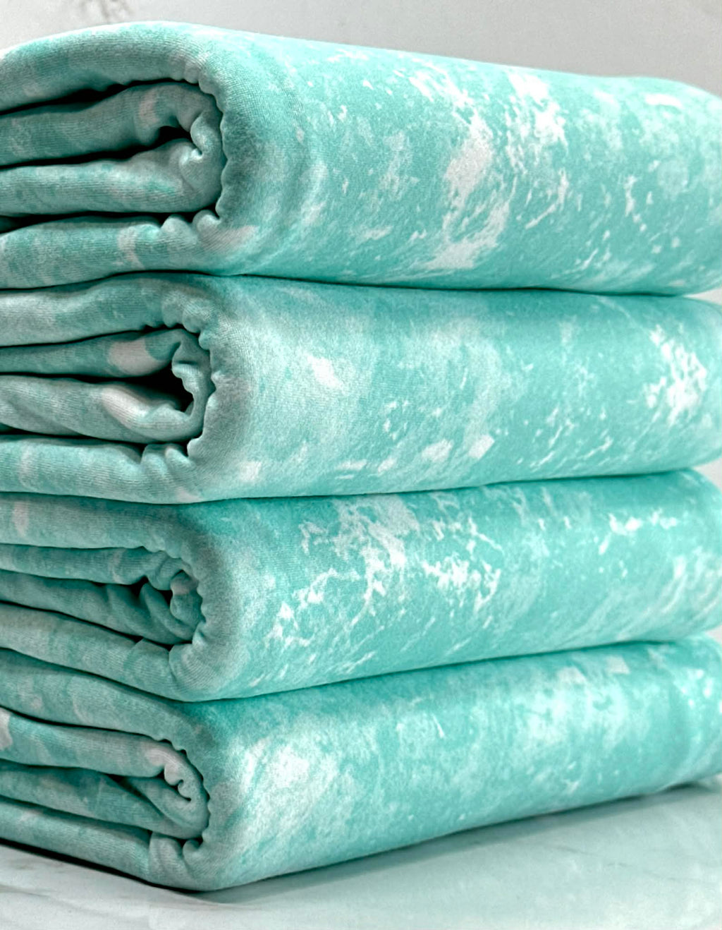 (DOUBLE BRUSHED POLY DBP ) MINT AND OFF WHITE SPLASH