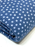 (RIB BRUSHED) POLKA DOTS ON NAVY