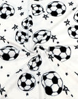 (DBP) SOCCER BALLS AND STARS ON OFF WHITE