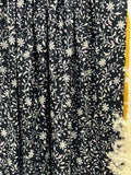 (SWIM) PINK AND OFF WHITE FLORAL ON BLACK