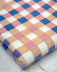 (THERMAL) LILAC, BLUE, PINK, PEACH AND OFF WHITE CHECKERED