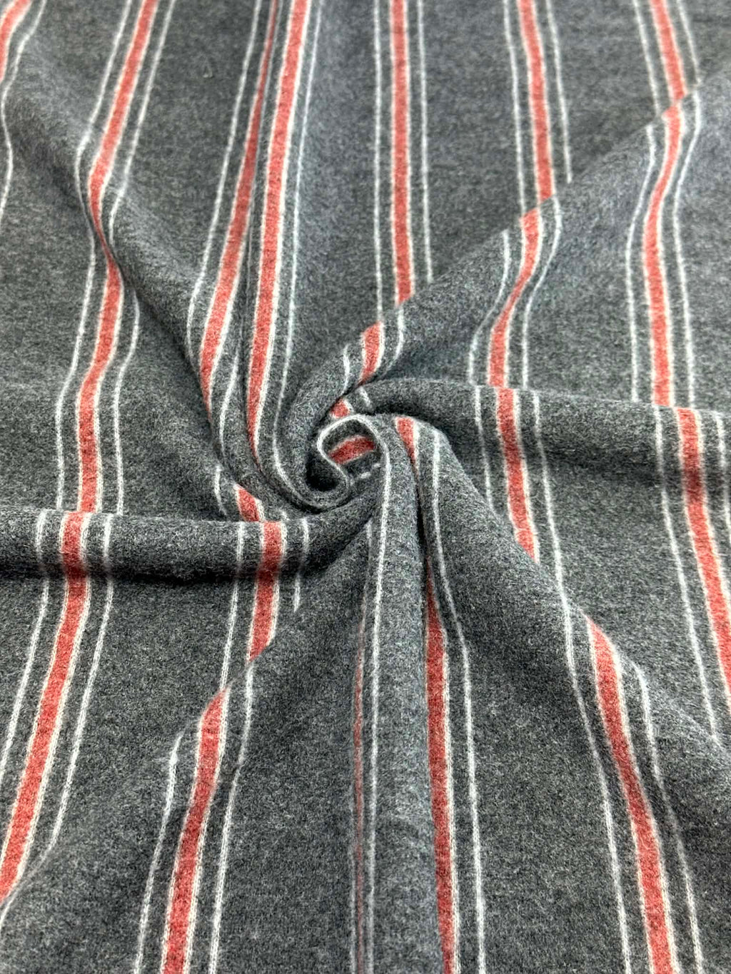 (BRUSHED SWEATER KNIT) RED AND OFF WHITE STRIPES ON VINTAGE BLACK (2)