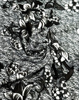 (FRENCH TERRY) BLACK AND WHITE FLORAL