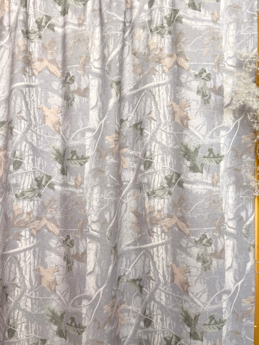 (FRENCH TERRY) GRAY WOODLAND  CAMOUFLAGE
