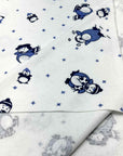 (COTTON KNIT) BLUE PENGUINS ON OFF WHITE