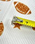 (4X2 YUMMY RIB) FOOTBALLS AND STARS ON OFF WHITE