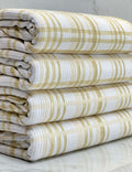 (4X2 YUMMY RIB) SAND AND OFF WHITE PLAID