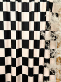 (4X2 YUMMY RIB) BLACK AND VANILLA MEDIUM CHECKERED