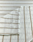(JERSEY STRETCH) TAN STRIPES ON OFF WHITE