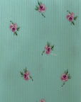 (4X2 RIB) PINK FLOWERS ON LIGHT MINT