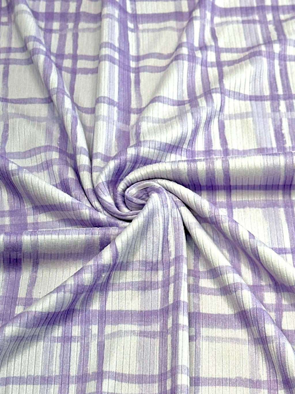 (4X2 YUMMY RIB) LAVENDER PLAID ON LILAC