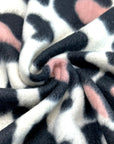 (BRUSHED SWEATER KNIT) BLACK AND CORAL CHEETAH ON OFF WHITE