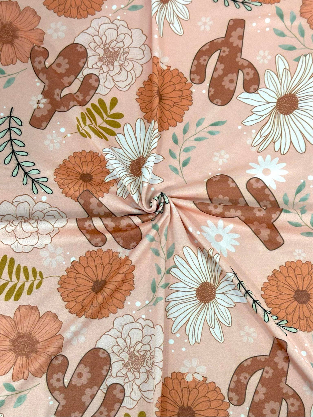 (DBP) CACTUS AND FLOWERS ON PEACH