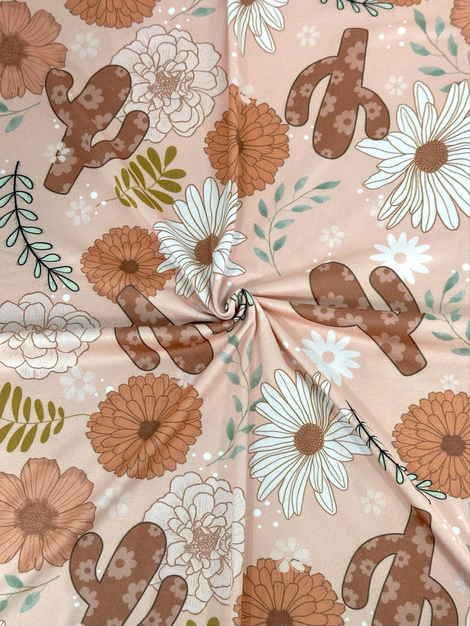(DBP) CACTUS AND FLOWERS ON PEACH
