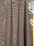 (MESH) TINY OFF WHITE POLKA DOTS ON BROWN