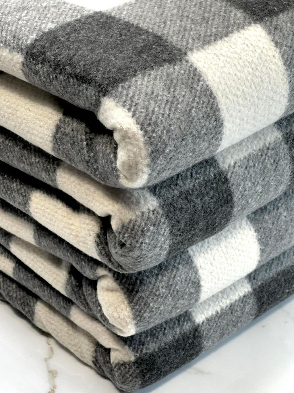 (BRUSHED HACCI) BLACK, GRAY, AND OFF WHITE PLAID (1)
