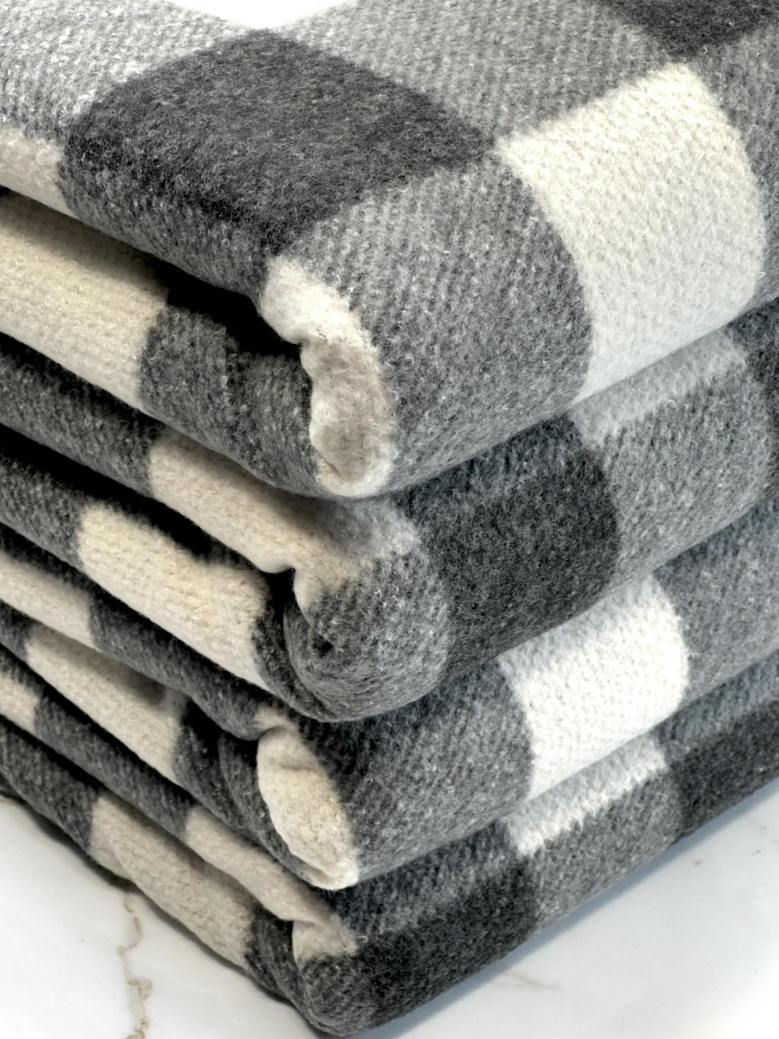 (BRUSHED HACCI) BLACK, GRAY, AND OFF WHITE PLAID (1)