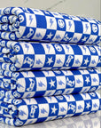 (YUMMY RIB) ROYAL BLUE GAMER AND HAPPY FACES CHECKERED PRINT