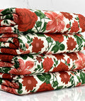 (4X2 RIB) RED HATTIE FLOWER PATTERN ON IVORY(2)