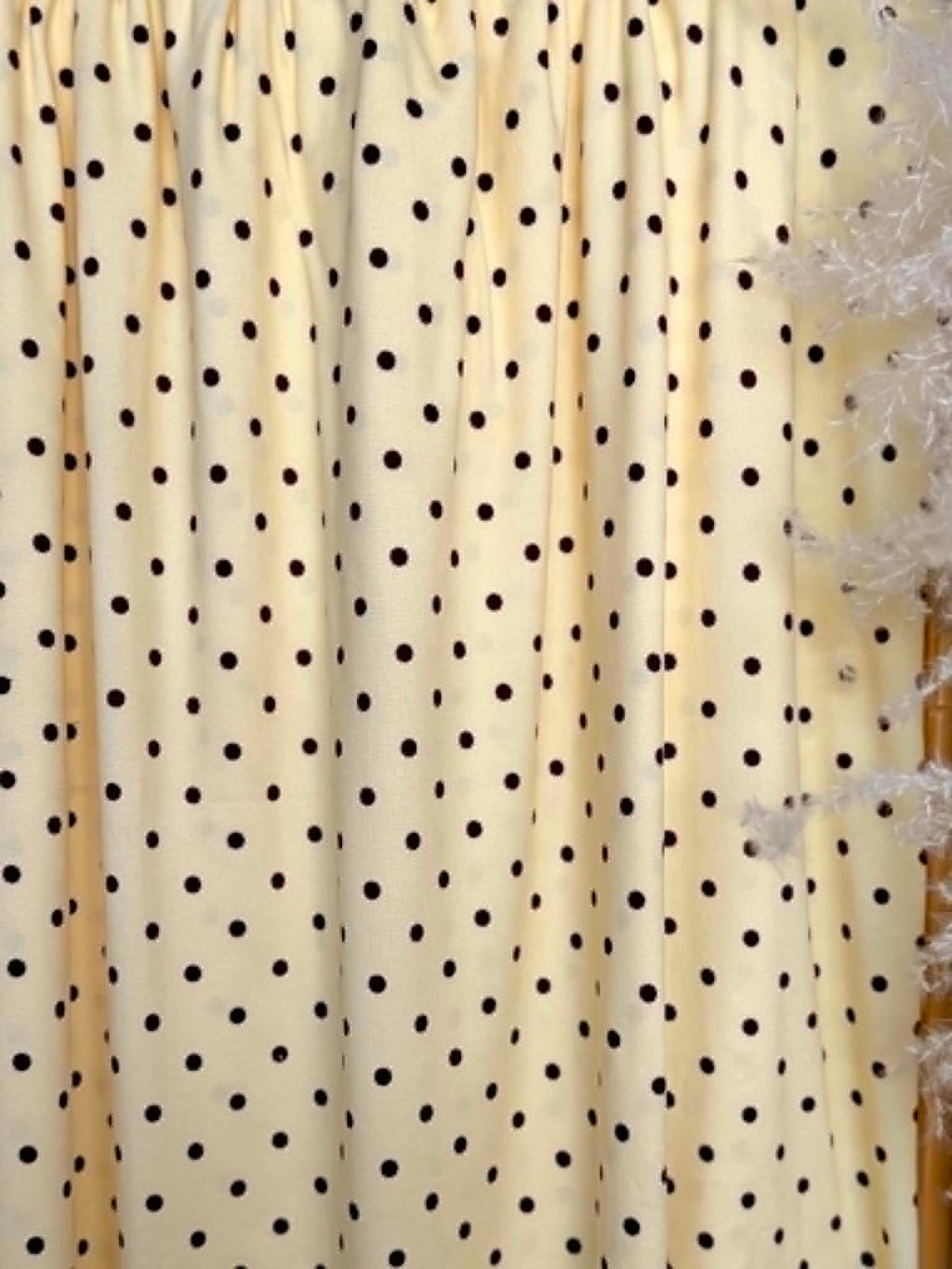 (DBP) BROWN POLKA DOTS ON SOFT YELLOW