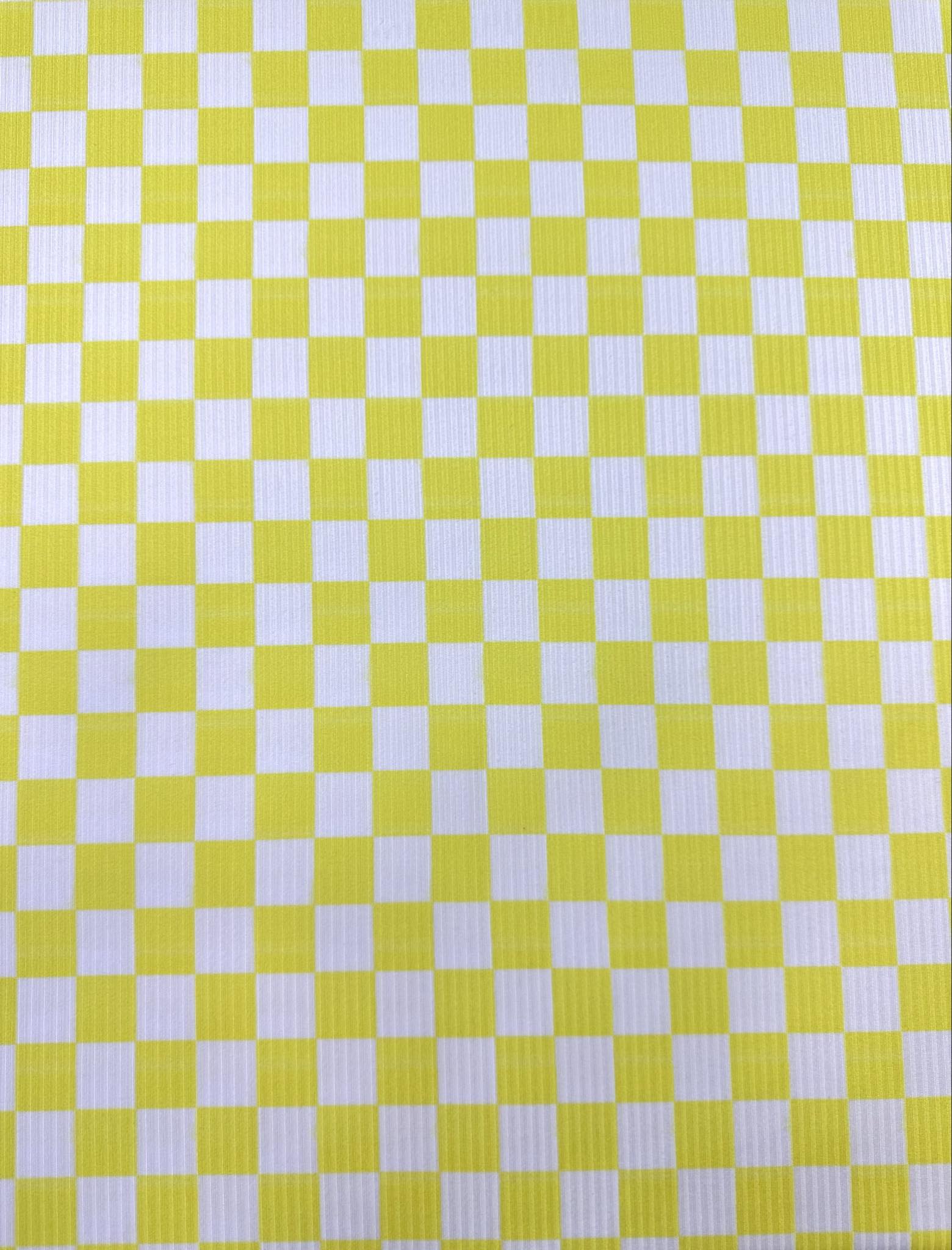 (YUMMY RIB) YELLOW AND OFF WHITE CHECKERED