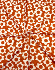 (FRENCH TERRY) IVORY DAISIES ON BURNT ORANGE