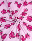 (DBP) FUSCHIA DINO'S ON LIGHT PINK