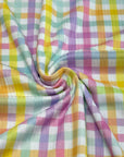 (4X2 YUMMY RIB) COLORFUL GINGHAM ON OFF WHITE