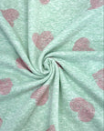 (FRENCH TERRY) VINTAGE HEARTS ON 2-TONE LIGHT MINT