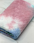 (SWISS DOT) BLUE, PINK AND AQUA TIE DYE