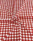 (4X2 RIB) RED AND OFF WHITE GINGHAM