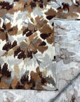 (FRENCH TERRY) BROWN, TAN AND GRAY PATTERN ON CREAM