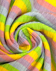 (RIB) GREEN, YELLOW, PINK, LILAC, AND BLUE STRIPES