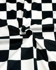 (4X2 RIB) MEDIUM BLACK AND OFF WHITE CHECKERED