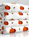 (RAYON MODAL) PUMPKINS AND LEAFS ON OFF WHITE