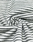 (KNIT) WRINKLED BLACK DOUBLE STRIPE ON OFF WHITE