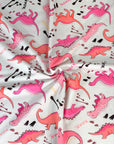 (FRENCH TERRY) DINOSAURS ON LIGHT PINK