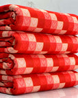 (4X2 YUMMY RIB) PINK AND RED HEARTS ON CHECKERED PATTERN