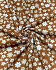 (2X2 YUMMY RIB) CREAM AND OFF WHITE TINY FLOWERS ON BROWN