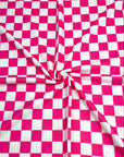 (YUMMY RIB) FUSCHIA AND OFF WHITE CHECKERED